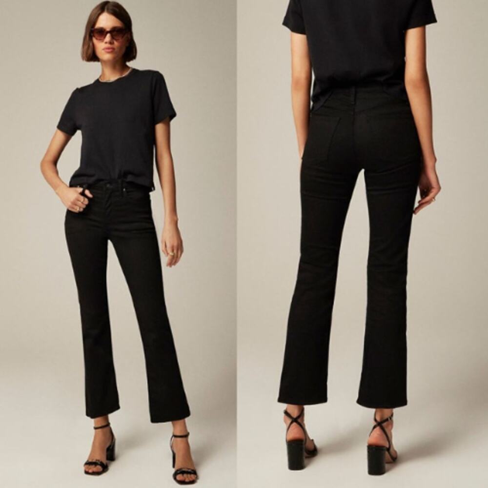 J. Crew Women's Mid-Rise Flared Leg Kickout Jean CC527 True Black Size 25 NWOT